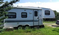 stove, oven, fridge and freezer, bathroom with shower, awning, table and sofa make into beds so it is good for a family, double size master bed.
 
Looking to sell for $9000 OBO or will trade for a good condition bumper hitch