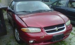Parting out maroon / red . 1997 Chrysler Sebring jxi convertible. 2.5L
automatic. Grey leather interior, parts will fit 1996-2000 model
years. Top and top motor in great shape, hood has some minor damage otherwise all body parts are good. responses will