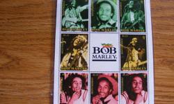 1998 Bob Marley "In Concert" 9-Stamp Sheet
I have for sale the 1998 Monserat Bob Marley Stamp Sheet. The sheet measures 4"x6" and features 9 different $1.15 postage stamps featuring Bob Marley "In Concert" (from the "1999 Bob Marley Foundation")
The 1999
