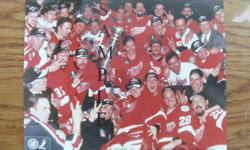 1998 Detroit Red Wings (Photo File) Team Photo with Stanley Cup
I have for sale a full color, glossy, original team photo of the 1998 Detroit Red Wings with the Stanley Cup.
The photo measures 8x10 and features the entire Red Wings team celebrating their