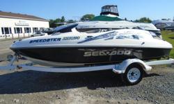 2000 Sea-Doo Speedster
Description:
Nothing but fun on the water with this quick little vessel powered by a 240-hp EFI Mercury M2 Jet Drive. There's plenty of room on this jet boat with seating for five, and the seats are deep, for added safety. Padded