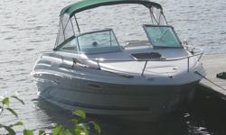 Immaculate condition, 5.0 liter fuel injected, 240hp Mercruiser, low hours (less than 450 hours), trim tabs, depth finder, upgraded stereo, cuddy cab with toilet and sink, sleeps 2 comfortably, pressurized water system, transom shower, integrated swim
