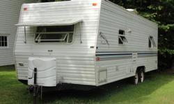 2001 Fleetwood Prowler, 25 H Travel Trailer. New Tires, new brakes, new batteries, new controller new Ventmates, brand new 18'awning, brand new solar system, complete overhaul. A non smoking unit. Walk around queen size bed, shower, toilet, couch, table &