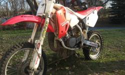 hey there add says it all i have a mint shape 2001 honda cr80r with lots of extras bran new front and back tires bran new front sunstar raceing shocks and bran new front and rear sprockets also the bike comes with a bran new fuel raceing helmet size