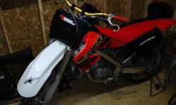 2001 honda cr125r in great condition. runs great never had a problem with it. new chain and sprockets bottom end was done about 3 or 4 months ago chain oil every ride