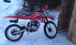 Very reliable dirt bike! Has great speed for a 200 four stroke, keeps up with and even outruns a Yamaha Rhino 700 and a Yamaha 350 Warrior. The bike has been stored inside always and is pressure washed after every ride. The price is negotiable.
Send me an