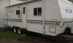 Planning to move and don't want to move it too!! Excellent condition, 2001, 25', Mallard travel trailer. Brakes and bearings done last fall. 2-30lb propane tanks. Queen bed in the front and bunks in the back. GVWR is 5900lbs, dry weight is 3920lbs. All