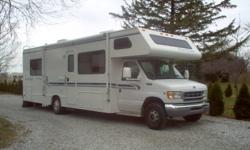 Take the family on the road. 2002 Four Winds 5000 Class "C" RV. Sleeps 8, newer laminate flooring and generator, rear queen bed, fold down dinette booth, jack knife sofa, plenty of storage.
Ford Triton V10 motor that runs excellent. Well maintained.
Call