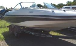 4.3L MPI 220 HP Mercruiser
Bimini Top
Sink
Am/Fm Stereo
Bow and Cockpit Covers
Trail Star Trailer
Fresh trade, just tuned up and detailed ready to go. Please call 1-888-212-9289 for more information and to schedule a viewing.