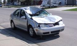 2002 VW Jetta TDI ? damaged - $2000 Cardston AB
With just 320k kilometers, fresh timing belt, Michelin tires, battery, glow plug service and an Alpine stereo , this silver beauty was done in bycoliding with a rogue horse causing major damage to the hood,