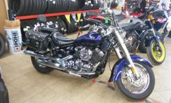 2002 Yamaha V-Star Classic 650, Black and Blue, Affordable Starter Bike, Windshield and saddlebags Included, Passenger Back rest. Safety check done.
We cater to all of your Financing needs! Our financing Agent will be delighted to guide you through the