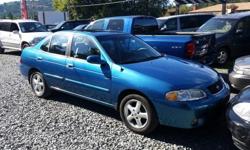 Make
Nissan
Colour
Blue
Trans
Automatic
kms
195000
This little sedan is great on gas with only a 4 cylinder engine, clean both inside and out, has a automatic shift transmission, 195,000 kms, power windows and locks, air bags and air conditioning, cd