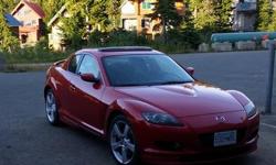 Make
Mazda
Model
RX-8
Year
2004
Colour
Red
kms
182000
Trans
Manual
This is a beautiful car, the interior is in pristine condition. New tires and just spent $2100 on it at Coastline Mazda in CR: (Brand new plugs, radiator, water pump, front Cam, and front