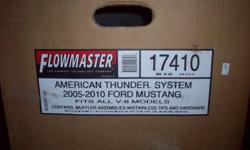 2 Flowmaster American Thunder Mufflers off my 2006 Mustang. Used them for 4 months. Paid $476+ asking $350 OBO. Make your Pony breath freely. Call Ken  705 484 5034