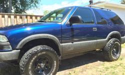 Make
Chevrolet
Model
Blazer
Year
2005
Colour
Blue
kms
168000
Trans
Automatic
Up for sale or trade is my 05 Blazer. 168,000kms, lots of new parts. Sold with a set of stock wheels. Can include mud tires and wheels and winter tires with wheels depending on