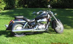 2006 Honda Shadow Aero 750 with only 8,200 kms. You will not find a mark on this beauty that is in absolutely new showroom condition. It has an October 2011 safety and is not currently plated. This model sells for over $6,000 with many more kms. and will