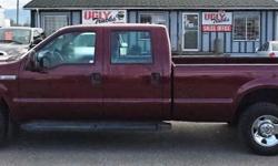 Make
Ford
Model
Super Duty F-250
Year
2007
Colour
Red
kms
121542
Trans
Automatic
2007 Ford F250 FX4 Super Duty Crew Cab Long Box 4X4
5.4L V8 with Automatic Transmission
Power Windows, Locks, Cruise Control, Tilt Steering and Air-Conditioning
Factory