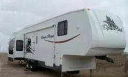 2007 Pilgrim Open Road 357RLS, 5800lb, 38Ft, 5th Wheel/Travel Trailer, nonsmoker, 29" TV, DVD, Surround sound (interior and exterior), fireplace, 3 slides, ducted A/C, outside shower, loads of storage. Excellent Condition - Price reduced to $26,500 -