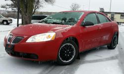 Make
Pontiac
Model
G6
Year
2007
Colour
Red
kms
236600
Trans
Automatic
2007 Pontiac G6 SE with Sunroof!
2.4l 4 cylinder, Automatic, with Air Conditioning, CD, Cruise Control, plus Power Windows, Locks, Mirrors, Pedals & Seat. 236,600 KM.
Certified with