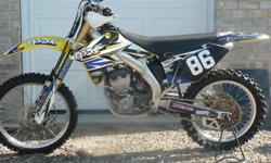 I have a 2007 rm-z 250 for sale. It has a Flu Designs MDK graphics kits on it. I had the suspension re-valved and it also has a new chain and sprockets with very few hours on them. The rear tire is in excellent shape as well. I have owned this bike since
