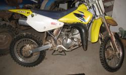 For sale a 2007 Suzuki RM85 dirt bike.  Excellent condition. Drive very little. We have a box of extra parts including a new tire, brake handles, handle bars, sprockets and more.  Asking $2500 or Best Offer.  No trades.