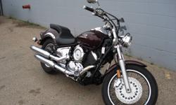 This VStar 1100 is ready for the open road.
 
All shined up with only 4646 km's on the odometer, the windshield is a bonus that will help keep the wind out of your face while enjoying this value priced motor cycle.
 
Call 780-672-9127 for more