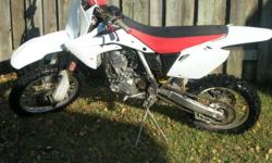 Hi i have a 2008 crf150r bought new in 2009. Its runs awsome! Reason for selling is because i have out grown it and want a bigger bike. I put a few things into it. Also I did oil and air filter change after every second ride.
 
White UFO plastics
Hot Cam