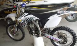 For sale 2008
Yamaha YZ250F, four stroke dirtbike
- all brand new white plastic with troy of yamaha graphics
-new brakes
-new wheel bearings
- new chain and sprockets, rear tire
-bike is mint
- need sold ASAP will not be disapointed, starts every time,