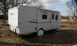 Only 2500lbs, towable with a mini van !!
 
19ft long... perfect for any driveway!
- deep fridge with freezer  (gas/electric)
- upgraded quilted mattresses
- upgraded to 8000BTU air conditioner with remote
- upgraded electric start furance
- full shower,