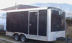 2011 cargo mate trailer checker plate at front led lights rear ramp and side door 8.5 wide by 16 feet long