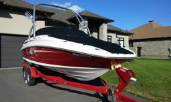 This boat is a one owner powered with a dual prop 250 Mag Mpl Dts Br 3 (300 _hp) Stern Drive. comes with such factory options as a two tone gel coat, Cockpit Cover W/Tonneau Cover, Led interior lighting, Smartflow Speed Tachometer, Vision Air Bucket