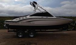lvo Penta 4.3L GXi SX 225 HP inboard engine, stainless steel prop, wakeboard tower with Bimini top. This 196 SSi Wide Tec boat has the Premium Package and is loaded with tons of features including docking lights, pull up cleats (8 including the swim