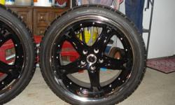 Just sold my car with stock rims, now selling the aftermarket rims. 20" Black CHROME Dale Earnhardt Jr American Racing rims (worth over $2500 retail including rubber). The tires are BF Goodrich G-Force T/A KDW low profiles, front tires are 235's and the