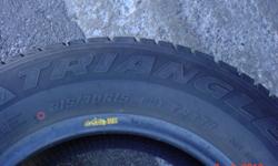 I have 4x winter tires triangle snow lions winter tires with 95% treat left
215/70/15 perfect condition used for  1 month  $300 for tires Installion avalible also
416 333 8537 call anytime tires have no patches or plugs only used for 1 month and had to