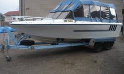 21 FT LARSON BOAT, NEW SEATS, NEW FULL EXTRA HIGH CANOPY, 188 HP 302 ENGINE, VERY WELL KEPT BOAT THAT RUNS AWESOME, HEAVY DUTY TANDEM TRAILER, GREAT FAMILY BOAT. $4800, OR SLED AND CASH, INTERESTING TRADES ??? CALL 807-707-1796