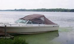 great boat for fishing ,cruising camping,skiing, etc. comes with 6 seats-- 2 new 6 way adjustable and 2 new swivel seats and 2 fixed seats .sleeps 2+ in bow [4 if you're really good friends] .boat is good shape. comes with canopy cover w/side and rear