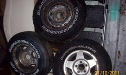 I have five 235/75R15 tires on rims four alloy and one steel rim $350 or best offer.  E-mail mailto:4sale1@cogeco.ca