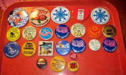 23 Older Badges.
$12.00 for all 23.
(View this sellers other ads)