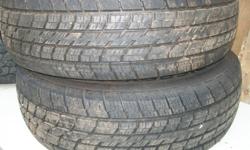 CHEV 8 BOLT TIRES AND RIMS.
COOPER TIRES ONLY HAVE 1000 KM , LIKE NEW.. PAID 404.00
2 OTHER PATHMAKER TIRES ARE 60%.
4-TIRES ARE 10 PLY TRUCK TIRES.
400.00
AMERICAN RACING WHEELS ARE RUSTED BUT WILL CLEAN UP. GREAT FOR THE WINTER SEASON.