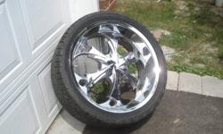 F150 - EXPEDITION - ESCALADE - AVALANCHE - DENALI - TAHOE - NAVIGATOR
ALLOY TECH CHROME WHEELS + TIRES
Set of Four 24 inch ALLOY TECH Wheels..
Rims are in decent condition.....
Shine up pretty goooodd
Bolt Pattern - 6 x 135
Will fit All 6 Bolt Fords -
