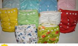 Our diapers are one size fits all 8-33 lbs.
For more detailed information please use this link http://www.gigglelife.com/catalog/product_info.php/products_id/32
Order 24 or more diapers now and receive a free Play/Change Mat (Gift Value $27.99). Please