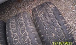 Removed from 83 Ford 3/4 TON  P/U no vibrations or wobbles
steel rims good condition tires have at least 70% tread
left. 160.00 Will fit many other years Just bolt on and go
  all  4 .    CALL  905-687-9322 or E mail   Good in snow