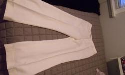 Nine West - size 10 white linen pants with cuffs.
