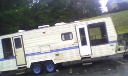 27 feet long, 2 Axles, Tires & Breaks New, New Fridge, New seats, New Wax Seal, New Pump ($184), Certified By Electrician. Every Thing Works. I Will Through In The Tanks, New Mattress, & Hitch.
Its A Nice Trailer, I Just Don't Use It Anymore, Its Worth