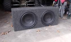 2 10" orion subs mounted in box, with a west coast customs amp mounted on the back, works amazing.
only selling because i sold my car asking 300 obo thanks