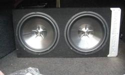 2 12" Clarion subs in bassworx box with 420 watt amp
Email or text 986-3444