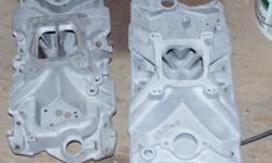 I have 2 intakes, edelbrock Tarantula TM1, and Holley Street dominator, both fit small block chevy pre-1989, both are single plane high performance manifolds. Excellent shape, no cracks, stripped threads etc. $100 each.