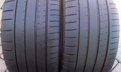YOU ARE PURCHASING A SET OF 2 MICHELIN PILOT SUPER SPORT 255/35/ZR18 97Y EXTRA LOAD SUPER SPORT PERFORMANCE TIRES.
THESE TIRES HAVE BEEN PROFESSIONALLY CLEANED AND TESTED FOR ANY BUBBLES OR LEAKS.
THESE TIRES HAVE 60% (6/32) THREAD LIFE REMAINING THE