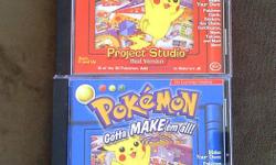 This is for 2 fun computer games from The Learning Company. They feature everyone's favorite Pokemon-they are titled Pokemon Gotta Make'em All! Project Studio Red Version and Blue Version With these computer games you can make your own Pokemon cards,