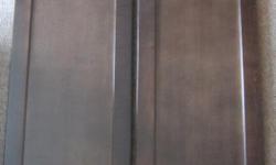 2 BROWN WOODEN CABINET DOORS, 13-1/2 INCHES WIDE,
30 INCHES LONG. NEVER USED, NEW CONDITION. DELIVERY CAN
BE ARRANGED.